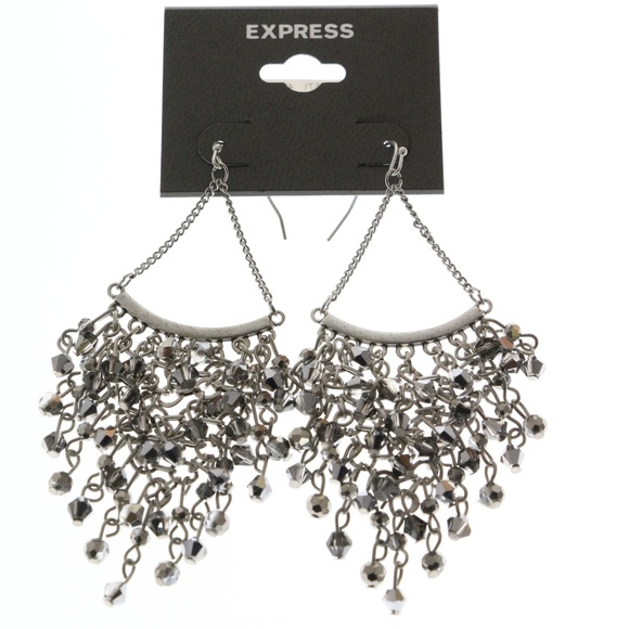 Express Jewelry - Express Drop-Dangle-Earrings Silver/Gray NWT